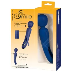 Vibratore Wand 2 in 1 con lingua blu 24 cm Vibratore Wand 2 in 1 con lingua blu 24 cm