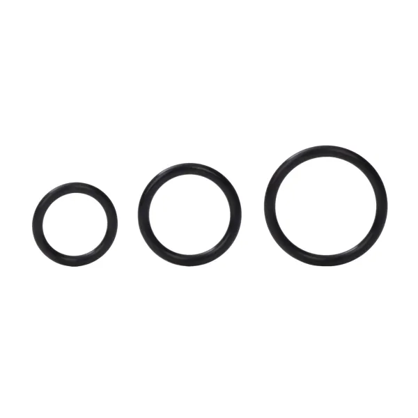 Set 3 pz anelli fallici in silicone nero