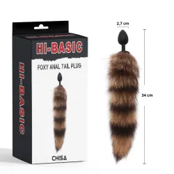Plug anale silicone coda striata 34 cm Plug anale silicone coda striata 34 cm