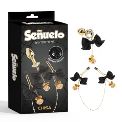 Kit buttplug e pinze capezzoli nero Kit buttplug e pinze capezzoli nero