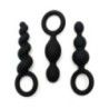 Set 3 plug anali silicone nero Set 3 plug anali silicone nero