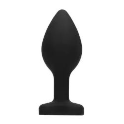 Plug anale silicone nero pietra cuore 7,3 cm Plug anale silicone nero pietra cuore 7,3 cm