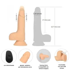 Dildo realistico vibrante a spinta 16,5 cm Dildo realistico vibrante a spinta 16,5 cm