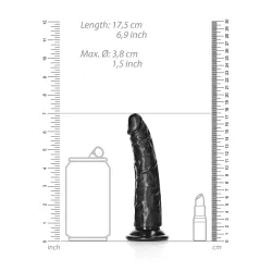 Dildo realistico slim ventosa 17,5 cm nero Dildo realistico slim ventosa 17,5 cm nero
