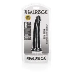 Dildo realistico slim ventosa 17,5 cm nero Dildo realistico slim ventosa 17,5 cm nero