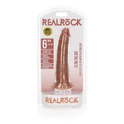 Dildo realistico slim ventosa 17,5 cm mulatto Dildo realistico slim ventosa 17,5 cm mulatto