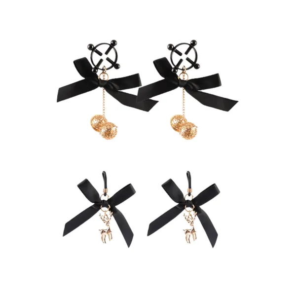 Set 2 coppie strizza e stringi capezzoli nero