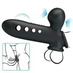 Guaina prolunga pene silicone 18,4 cm nera Guaina prolunga pene silicone 18,4 cm nera
