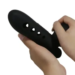 Guaina prolunga pene silicone 18,4 cm nera Guaina prolunga pene silicone 18,4 cm nera