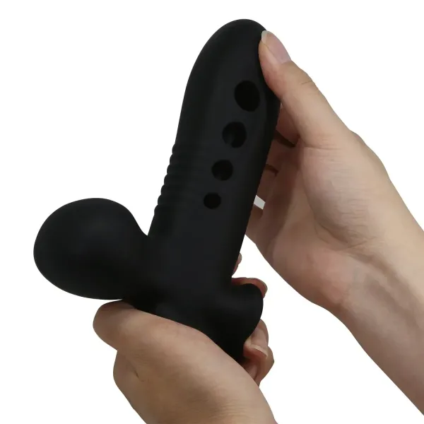 Guaina prolunga pene silicone 18,4 cm nera