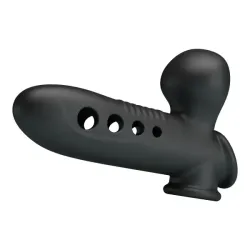 Guaina prolunga pene silicone 18,4 cm nera Guaina prolunga pene silicone 18,4 cm nera