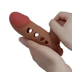 Guaina prolunga pene silicone 16 cm chiara Guaina prolunga pene silicone 16 cm chiara