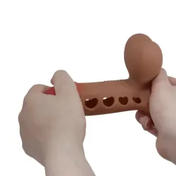 Guaina prolunga pene silicone 16 cm chiara Guaina prolunga pene silicone 16 cm chiara