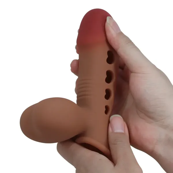 Guaina prolunga pene silicone 16 cm chiara