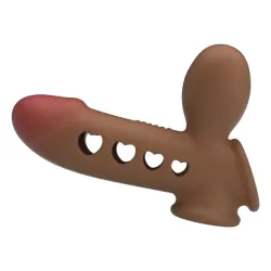 Guaina prolunga pene silicone 16 cm chiara Guaina prolunga pene silicone 16 cm chiara