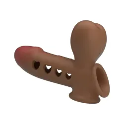 Guaina prolunga pene silicone 16 cm chiara Guaina prolunga pene silicone 16 cm chiara