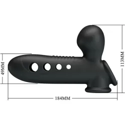 Guaina prolunga pene silicone 18,4 cm nera Guaina prolunga pene silicone 18,4 cm nera