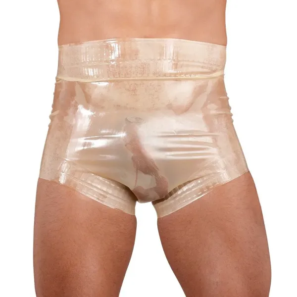 Boxer uomo BDSM in latex trasparente