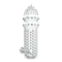 Guaina pene stimolante trasparente 12,8 cm