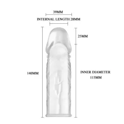 Guaina prolunga pene stimolante trasparente Guaina prolunga pene stimolante trasparente