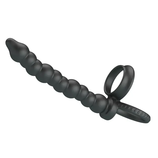 Dildo indossabile a sfere e anelli pene 13 cm