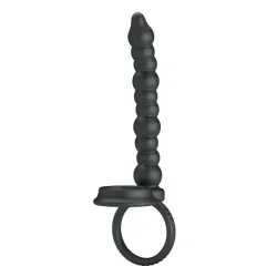 Dildo indossabile a sfere e anelli pene 13 cm Dildo indossabile a sfere e anelli pene 13 cm