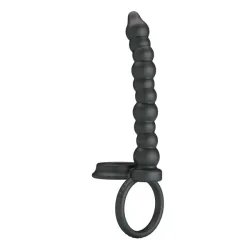 Dildo indossabile a sfere e anelli pene 13 cm Dildo indossabile a sfere e anelli pene 13 cm