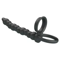 Dildo indossabile a sfere e anelli pene 13 cm Dildo indossabile a sfere e anelli pene 13 cm