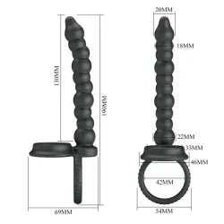 Dildo indossabile a sfere e anelli pene 13 cm Dildo indossabile a sfere e anelli pene 13 cm