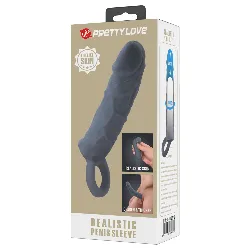 Guaina ingrandimento pene 18 cm nera Guaina ingrandimento pene 18 cm nera