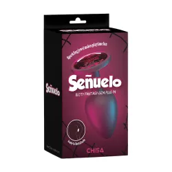 Buttplug anale silicone nero con pietra rosa Buttplug anale silicone nero con pietra rosa