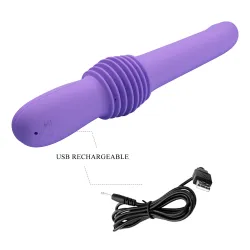 Vibratore realistico a spinta viola 29-32 cm Vibratore realistico a spinta viola 29-32 cm