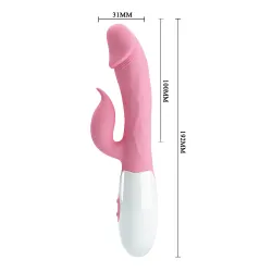 Vibratore Rabbit realistico rosa 19 cm Vibratore Rabbit realistico rosa 19 cm