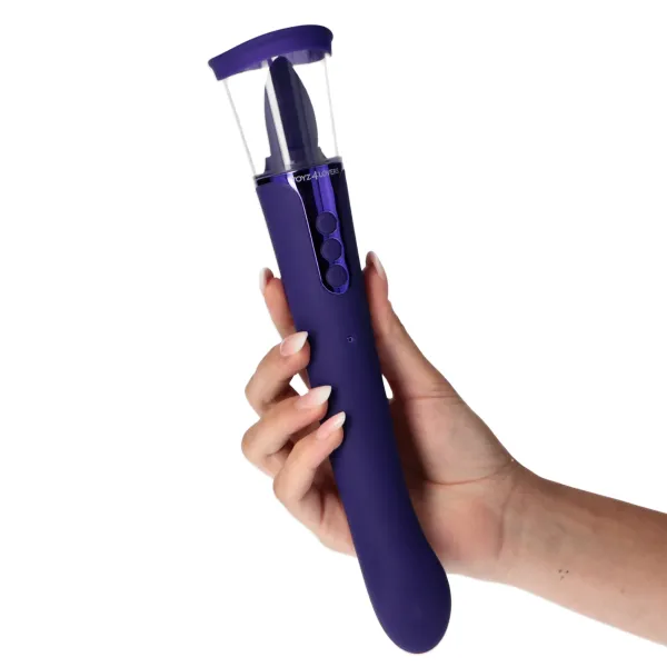Vibratore vaginale con lingua 2 in 1 viola
