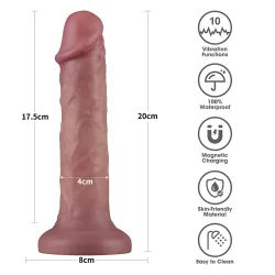 Dildo vibrante ventosa mulatto Cock 20 cm Dildo vibrante ventosa mulatto Cock 20 cm