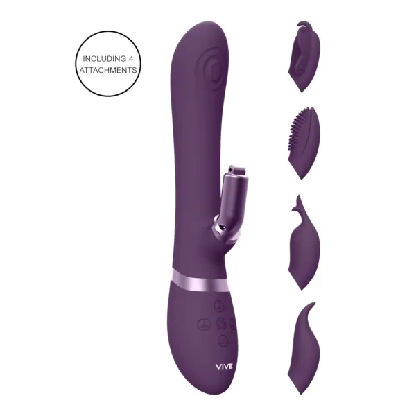 Vibratore rabbit Etsu viola con 4 accessori