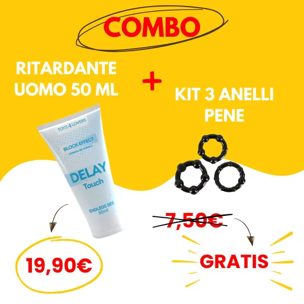 Ritardante uomo 50 ml + 3 anelli pene gratis