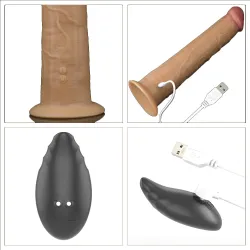 Dildo XL vibrante real telecomandato 25,3 cm Dildo XL vibrante real telecomandato 25,3 cm