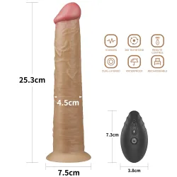 Dildo XL vibrante real telecomandato 25,3 cm Dildo XL vibrante real telecomandato 25,3 cm