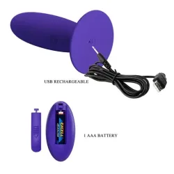 Plug anale vibrante con telecomando viola