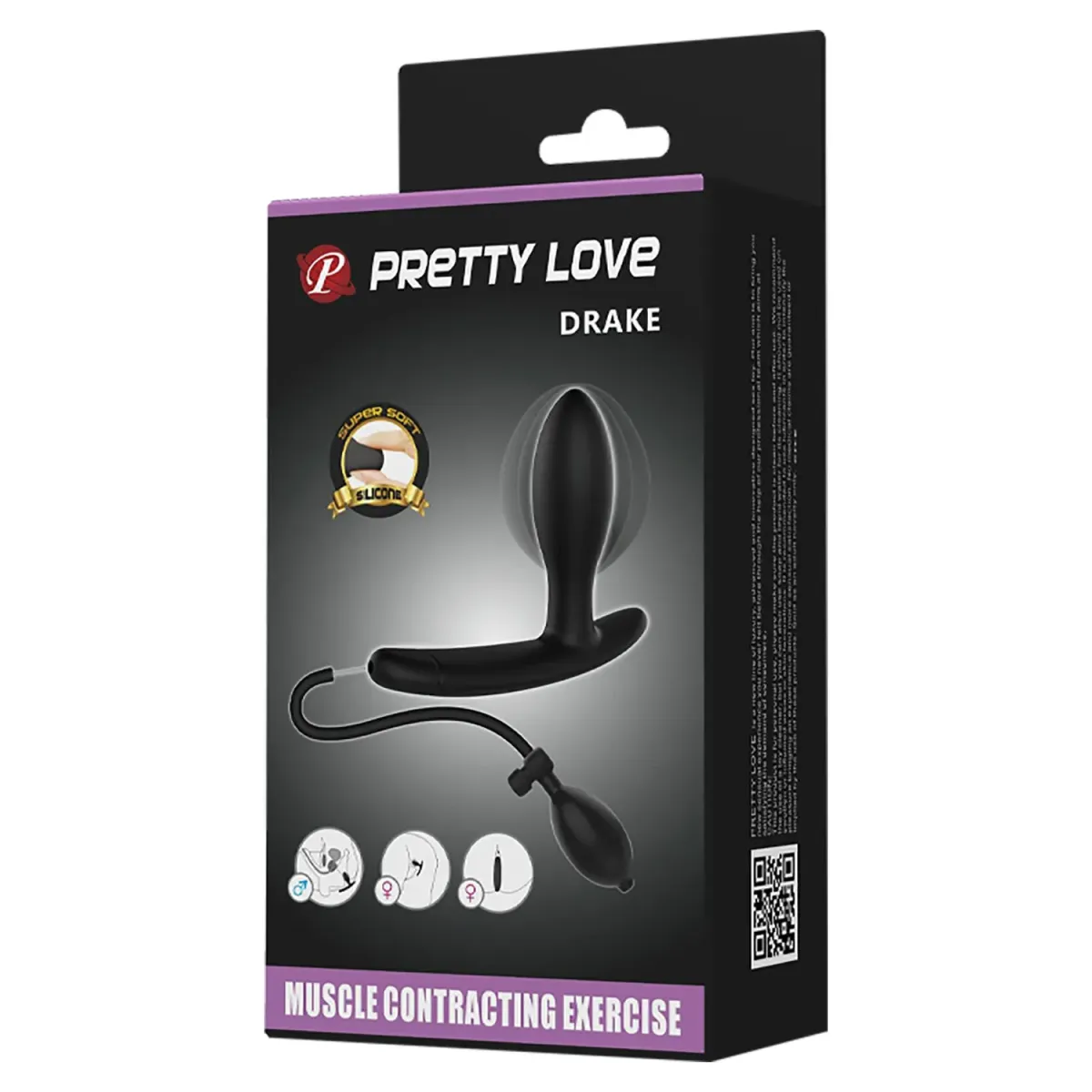 Butt plug gonfiabile silicone unisex nero