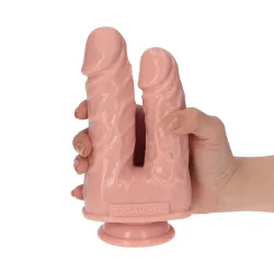 Dildo Doppio Cabe con ventosa 17,5 cm Dildo Doppio Cabe con ventosa 17,5 cm