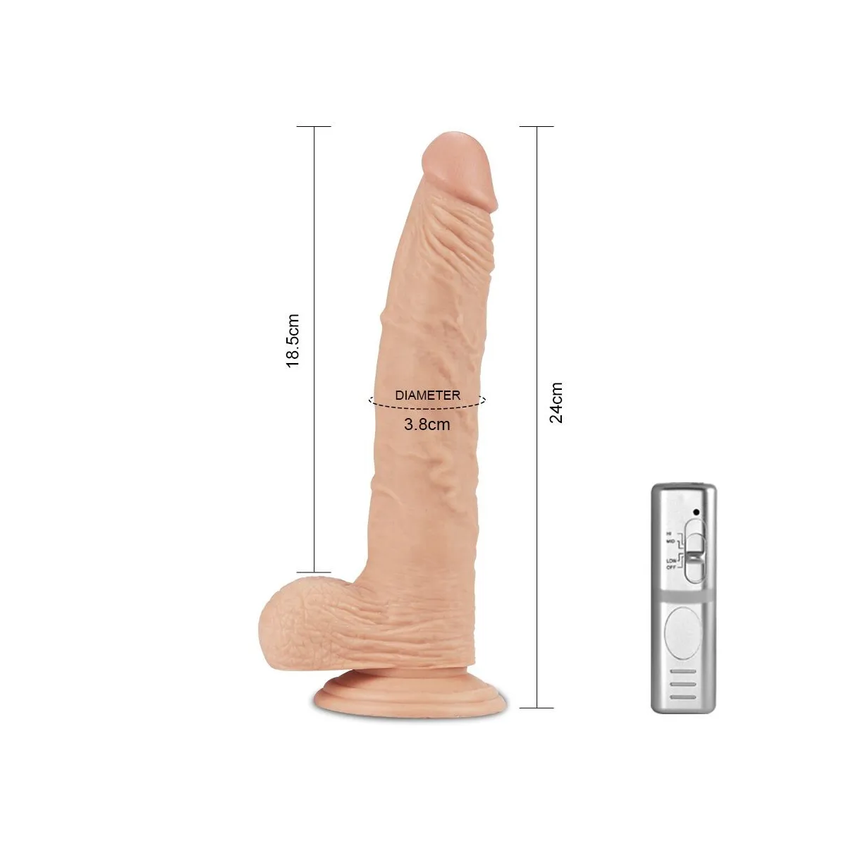 Vibratore Extra Realistico ventosa 24 cm