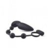 Plug anale con anello fallico vibrante nero Plug anale con anello fallico vibrante nero