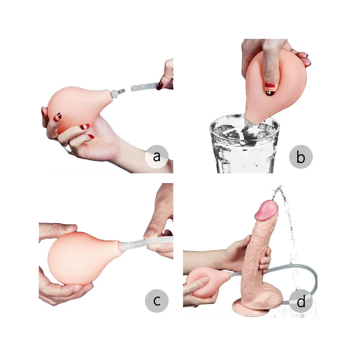 Dildo realistico XXL eiaculante squirt 28 cm