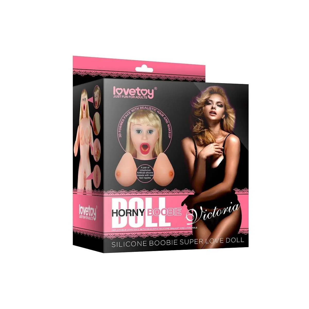Bambola Gonfiabile bionda viso 3D da 152 cm