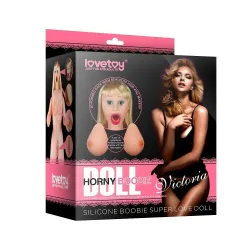 Bambola Gonfiabile bionda viso 3D da 152 cm