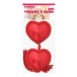 Copri Capezzoli a cuore con frange rossi Copri Capezzoli a cuore con frange rossi