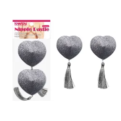 Copri Capezzoli cuore brillantini argentati Copri Capezzoli cuore brillantini argentati