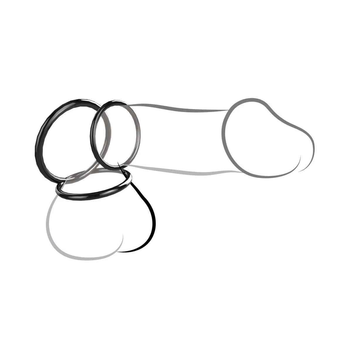 Set 3 anelli fallici Magnum Force